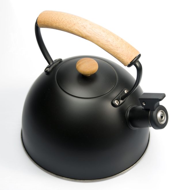 3 Liter Tea Whistling Kettle Stainless Steel Modern Whistling Tea Pot for Stovetop – Black