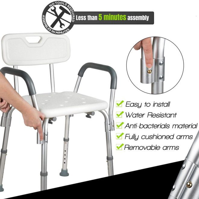 Adjustable Medical Shower Chair Portable Stool Mobility bathtub chair