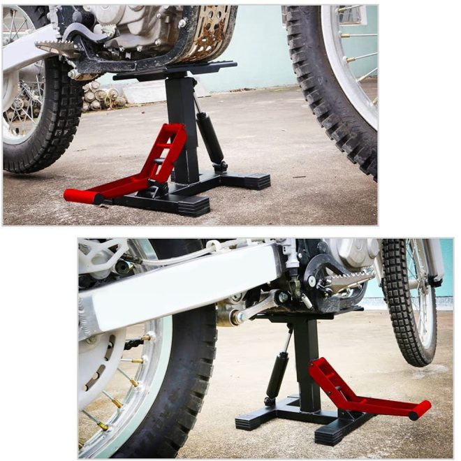 Motorcycle Jack Dirt Bike Stand Adjustable Lift Hoist Table Height Lifting Stand