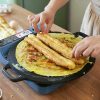 34cm Seasoned Cast Iron Induction Crepes Pan Baking Pancake Tool Pizza Bakeware