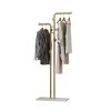 Metal Coat Rack Marble Base Hooks Clothes Coats Bag Tree Hat Display Hanger Stand Organiser 2 Pole