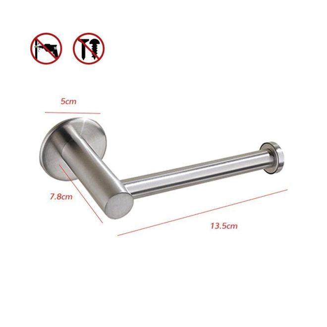 Toilet Paper Holder Self Adhesive Bathroom Paper Roll Holder Roll Holder 304 – Silver