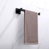 Square Hand Towel Holder Ring Wall Mounted Modern Towel Bar Bathroom Kitchen – Black