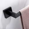 Square Hand Towel Holder Ring Wall Mounted Modern Towel Bar Bathroom Kitchen – Black