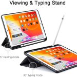 IPad 10.2 2019 7th Pencil Holder Slim Smart TPU Soft Edge Case – Black