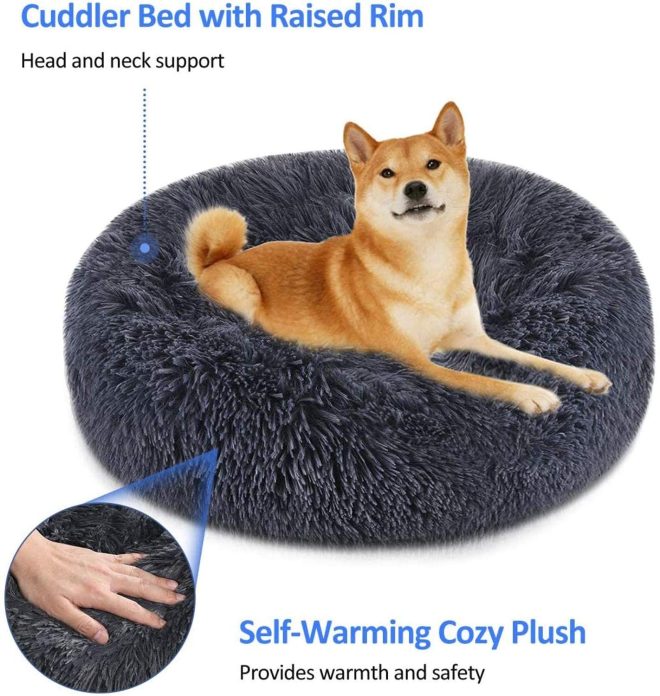 Soft Dog Bed Round Washable Plush Pet Kennel Cat Bed Mat Sofa – Small