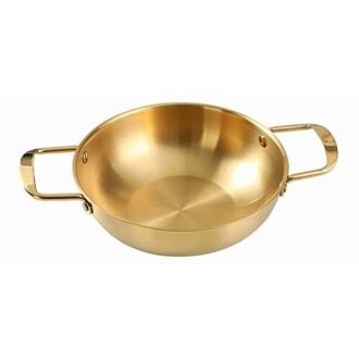 26cm Seafood Paella Pan with Riveted Chrome Plated Handles Dishwasher Safe