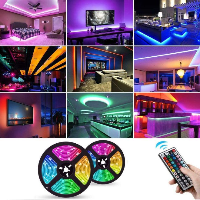 5050 RGB LED Strip Lights Waterproof SMD 300 IP65 5m 12V 44key IR Controller