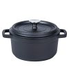 24cm Pre-seasoned NonStick Cast Iron Dutch Oven Handles Lid Skillet Cookware Braising Pot Pan Casserole