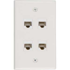 Ethernet Wall Plate Cat6 Ethernet Cable Wall Plate Adapter – 3 Port