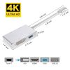 4in1 USB 3.1 Type-C Hub to HDMI Video Adapter 4K Male to Female Converter