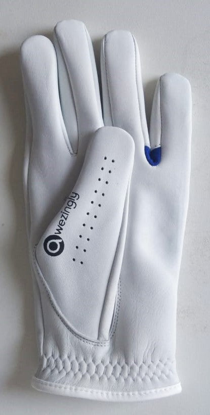 Power Touch Cabretta Leather Golf Glove for Men – White (M)