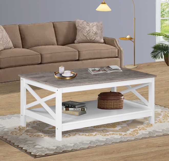 Coastal Coffee Table in White and Grey