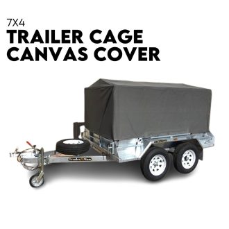 Box Cage Trailer Cover Canvas Tarp for 7×4 ft 600mm High Cage