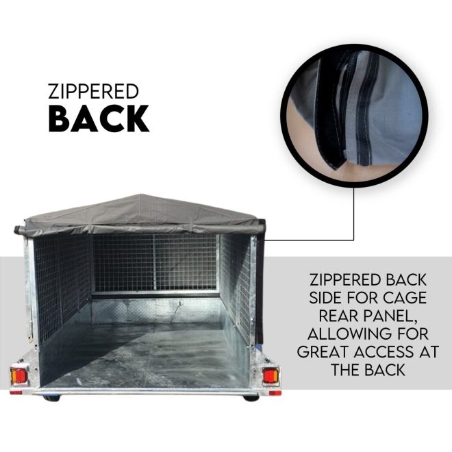 Box Cage Trailer Cover Canvas Tarp for 7×4 ft 600mm High Cage