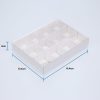 10 Pack of White Card Chocolate Sweet Soap Product Reatail Gift Box – 12 bay 4x4x3cm Compartments  – Clear Slide On Lid – 16x12x3 cm