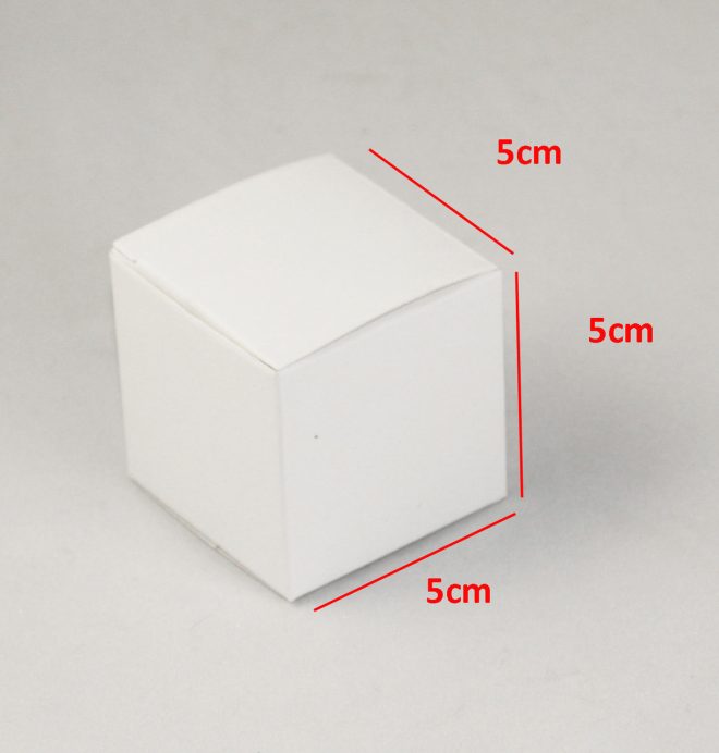 10 Pack of White 5cm Square Cube Card Gift Box – Folding Packaging Small rectangle/square Boxes for Wedding Jewelry Gift Party Favor Model Candy Choco – 5x5x5 cm