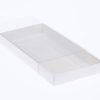 10 Pack of White Card Box – Clear Slide On Lid – Large Beauty Product Gift Giving Hamper Tray Merch Fashion Cake Sweets Xmas – 17x25x5 cm