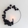 1 Set of 20 LED Black 5cm Cotton Ball Battery Powered String Lights Christmas Gift Home Wedding Party Bedroom Decoration Outdoor Indoor Table Centrepiece