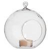 4 x Hanging Clear Glass Ball Tealight Candle Holder  – 8cm Diameter / High – Wedding Globe Decoration Terrarium Succulent Plant Mini Garden Holder Decor Craft Gift