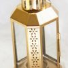 Gold Metal Miners Lantern Summer Xmas Wedding Home Party Room Balconey Deck Decoration 21cm Tealight Candle