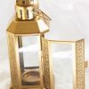 Gold Metal Miners Lantern Summer Xmas Wedding Home Party Room Balconey Deck Decoration 21cm Tealight Candle