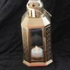 Gold Metal Miners Lantern Summer Xmas Wedding Home Party Room Balconey Deck Decoration 21cm Tealight Candle