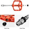 Extra Large MTB Flat Pedal Orange Nylon Composite 208g Stud Pin Grips ORANGE Rockbros