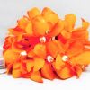 1 Set of 20 LED Orange Frangipani Flower Battery String Lights Christmas Gift Home Wedding Party Decoration Outdoor Table Garland Wreath