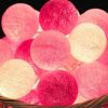 1 Set of 20 LED Pink 5cm Cotton Ball Battery Powered String Lights Christmas Gift Home Wedding Party Girl Bedroom Decoration Outdoor Indoor Table