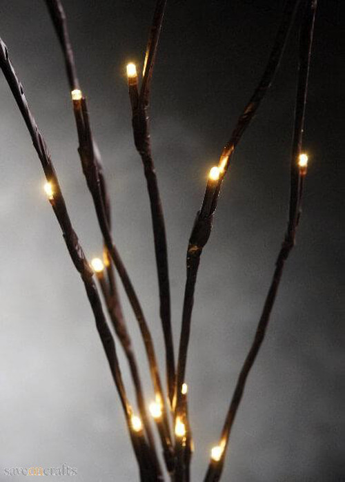 LED Light Bunch Stem – Warm White BATTERY fairy lights – 50cm high 20 bulbs/petals