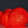 1 Set of 20 LED Red 5cm Cotton Ball Battery Powered String Lights Christmas Gift Home Wedding Party Bedroom Decoration Outdoor Indoor Table Centrepiece