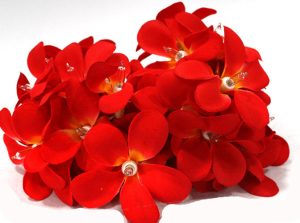 1 Set of 20 LED Deep Red Frangipani Flower Battery String Lights Christmas Gift Home Wedding Party Decoration Outdoor Table Garland Wreath