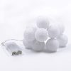 1 Set of 20 LED White 5cm Cotton Ball Battery Powered String Lights Christmas Gift Home Wedding Party Bedroom Decoration Outdoor Indoor Table Centrepiece