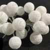 1 Set of 20 LED White 5cm Cotton Ball Battery Powered String Lights Christmas Gift Home Wedding Party Bedroom Decoration Outdoor Indoor Table Centrepiece