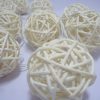 1 Set of 20 LED Cream White 5cm Rattan Cane Ball Battery Powered String Lights Christmas Gift Home Wedding Party Bedroom Decoration Table Centrepiece