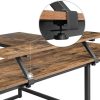 VASAGLE L-Shaped Desk with Screen Stand for Studying, Gaming, Working, Space-Saving