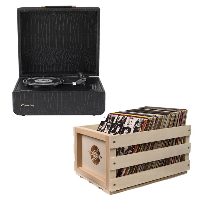 Crosley Mercury Turntable – Black, With Storage Crate