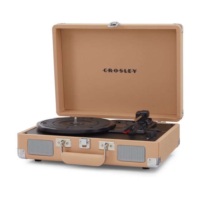 Crosley Cruiser Bluetooth Portable Turntable – Crosley SOHO Stand Bundle – Light Tan