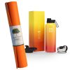 Harmony Mat – Orange & Iron Flask Wide Mouth Bottle with Spout Lid, Fire, 32oz/950ml Bundle