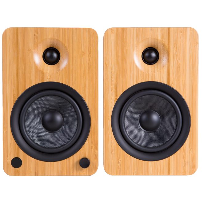 Kanto Powered Bookshelf Speakers with Bluetooth and Phono Preamp – Pair – 14x19x22 cm, Bamboo