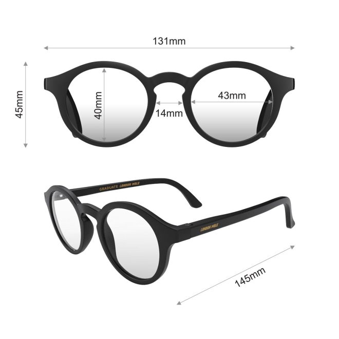 London Mole Graduate Blue Blocker Glasses – Matte Black