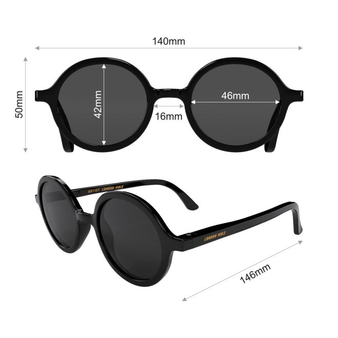 London Mole Artist Sunglasses – Gloss Black and Black