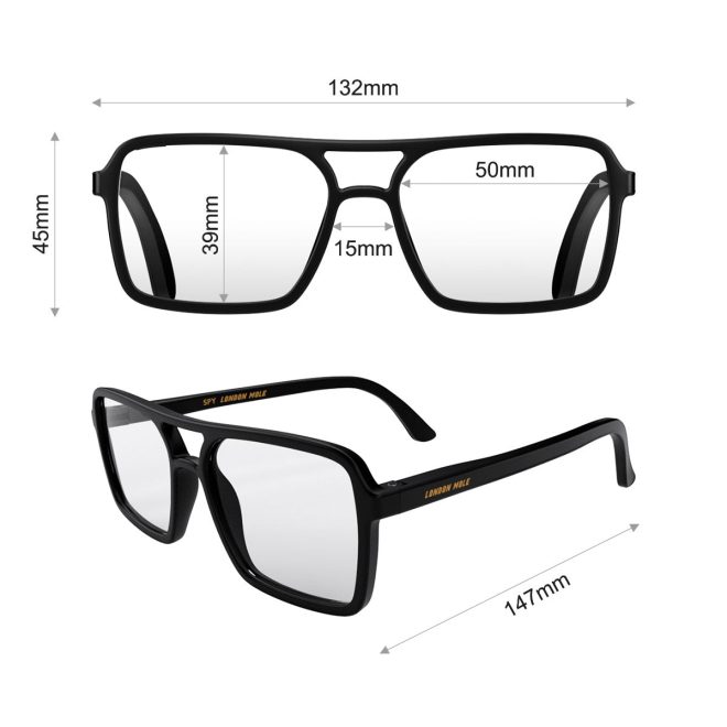 London Mole Spy Blue Blocker Glasses – Matte Black