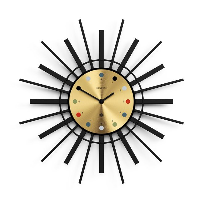 Newgate Stingray Wall Clock Black – Gold