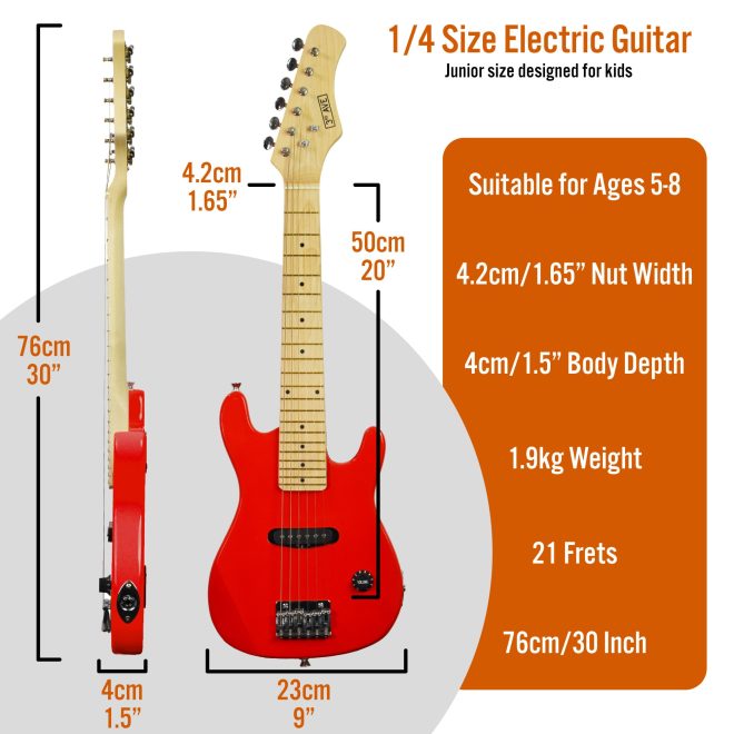 3rd Avenue Junior Electric Guitar Pack – Red