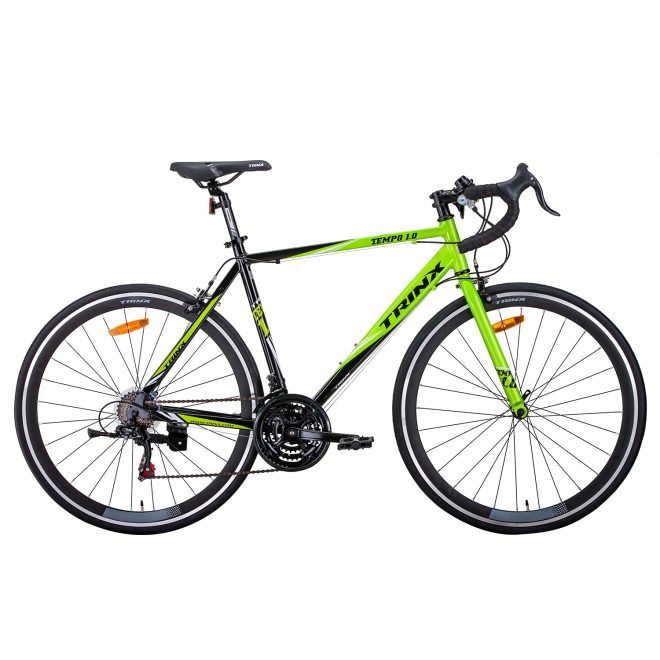 700C Road Bike TEMPO1.0 Shimano 21 Speed Racing Bicycle 59cm Black/Green