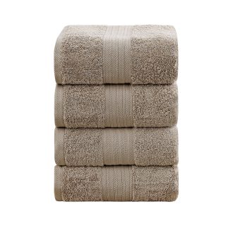 4 Piece Cotton Bath Towels Set – Sandstone