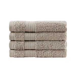 Bath Towel Set – 4 Piece Cotton Washcloths – Sandstone