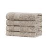 Bath Towel Set – 4 Piece Cotton Washcloths – Sandstone